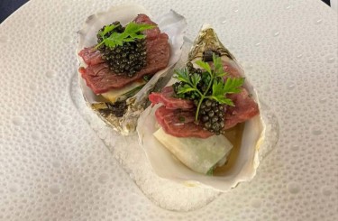Kagoshima Kobe Beef - Kagoshima Kobe Beef, Sake-pickled Oysters, Caviar